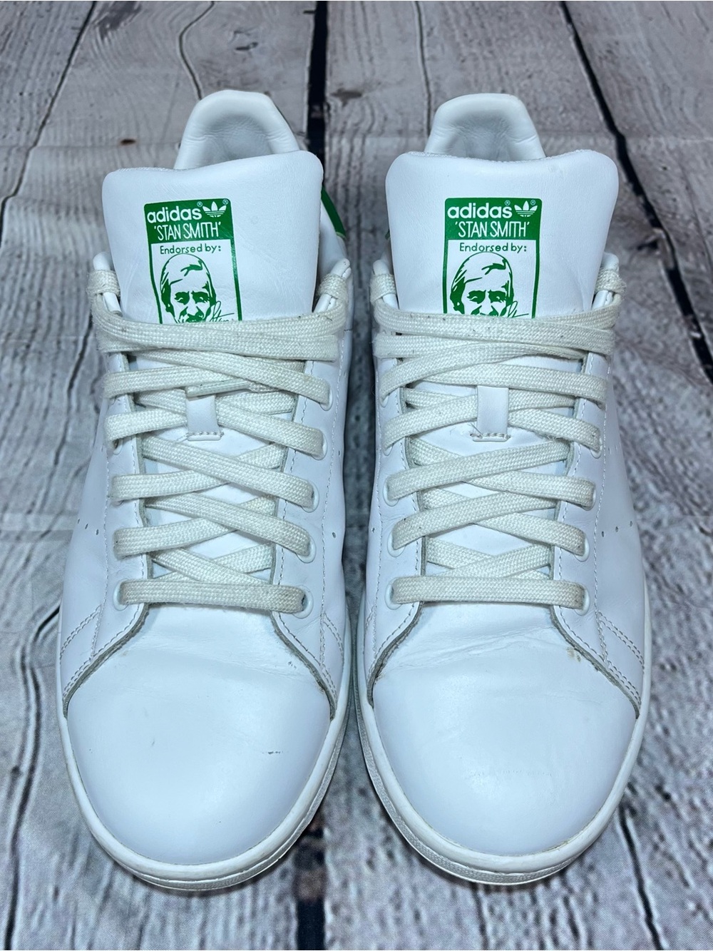 Adidas Stan Smith Athletic Tennis Shoes Mens Size 9.5 White Sneakers - Picture 6 of 10